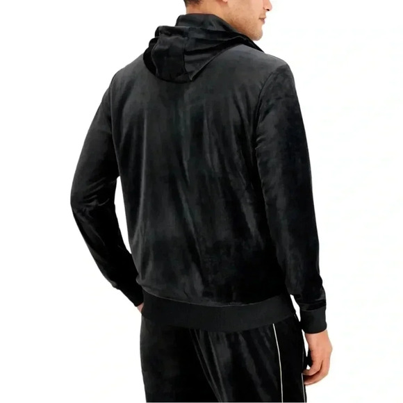 International Concepts Skip Sport Deep Black Velour Classic Fit Mens Jacket - Picture 2 of 12